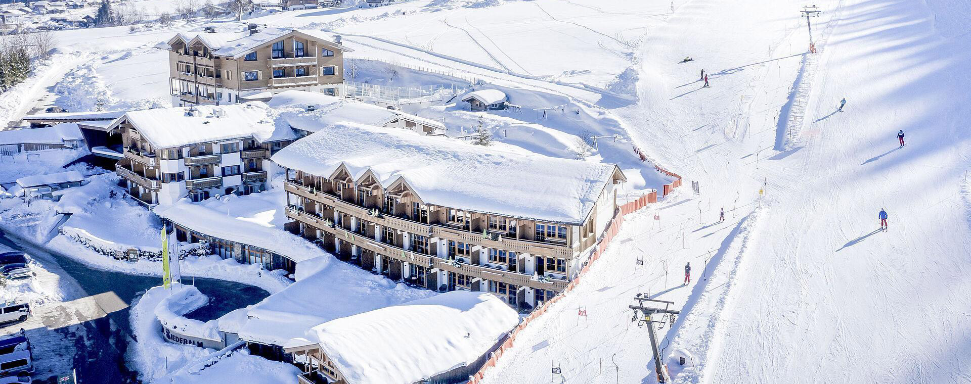 Hotel Die Riederalm Familien-Skiurlaub Wellnesshotel Piste Leogang